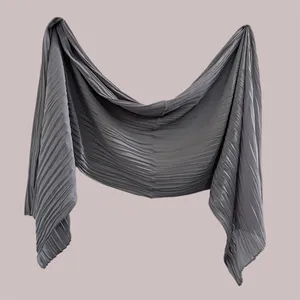 شال زنانه مدل حریر ساتن پلیسه مجلسی کد ۰۰۱۴ 