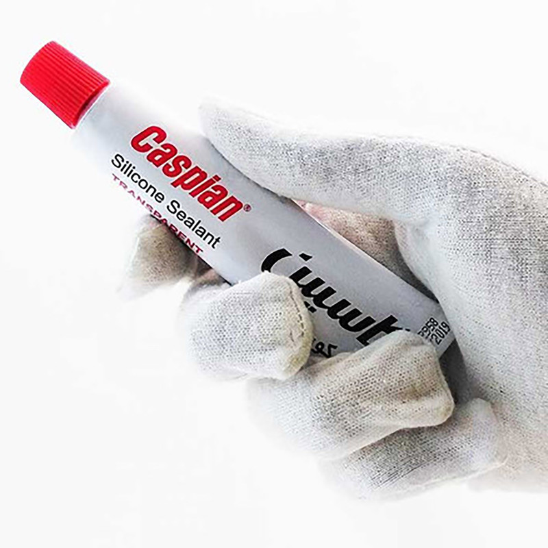 چسب سیلیکون کاسپین مدل shafaf 01 حجم 30 میلی لیتر مجموعه 8 عددی