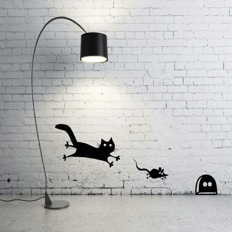 استیکر مدل چوبی طرح موش و گربه کد TA31600 مجموعه 3 عددی