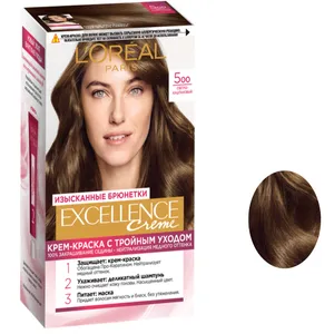 کیت رنگ مو لورآل مدل excellence cream شماره 500 حجم 48 میلی لیتر رنگ قهوه ای