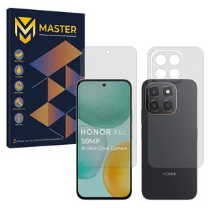 Master Resistant model matte screen protector suitable for Honor X6c mobile phone along with the back protector
