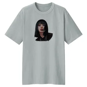 تی شرت لانگ زنانه مدل بلک پینک کد LL98 رنگ طوسی