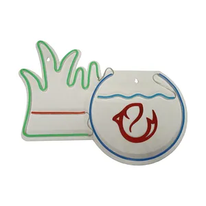 چراغ دیواری مدل نئون طرح سبزه و تنگ ماهی