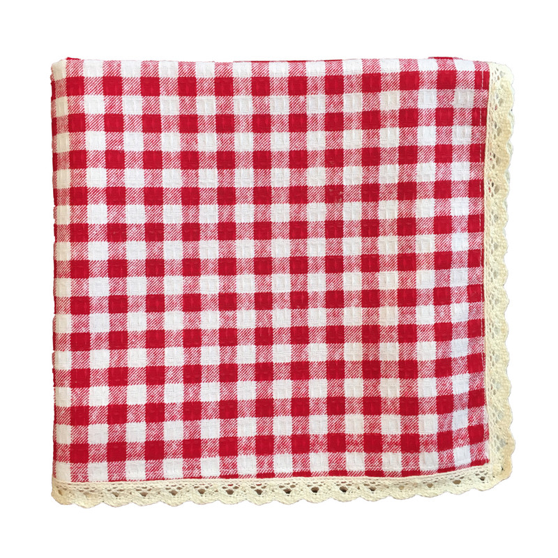 رومیزی مدل سفره چهارخانه سایز 100x100 سانتی‌متر