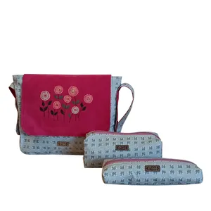 ست کیف پارچه ای سیندخت مدل زیتون کد 01 مجموعه 3 عددی