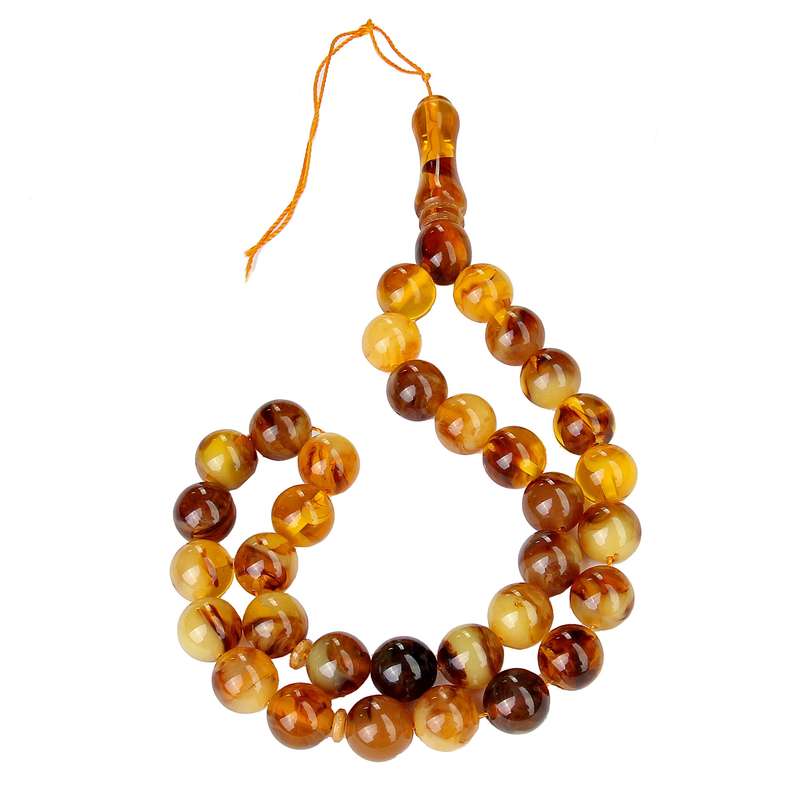 تسبیح بازرگانی میلادی مدل کهربا طبیعی اصل کد T_382