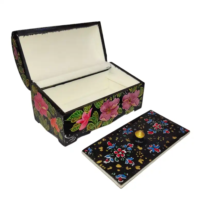 جعبه جواهرات استخوانی طرح گل و مرغ کد 01