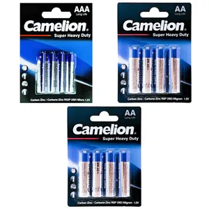 Camelion Super Heavy Duty AA and AAA Battery - Pack of 12