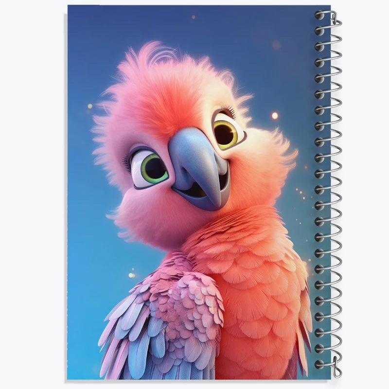 دفتر مشق 100 برگ خندالو طرح طوطی کیوت کد F2709