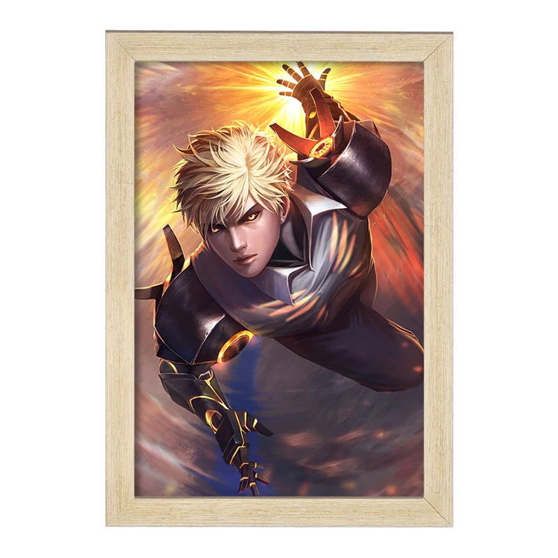 تابلو خندالو مدل جنوس انیمه مرد تک مشتی One Punch Man  کد 11391