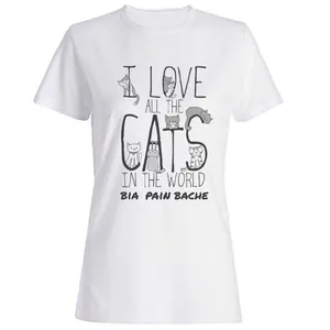 تی‌شرت آستین کوتاه راحتی زنانه طرح گربه