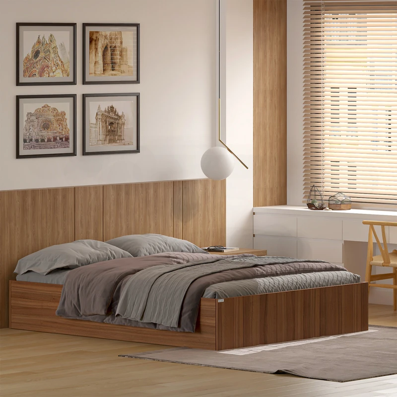 تخت خواب ملامینه دو نفره اعیان مدل FH943 سایز 160x200 سانتی متر