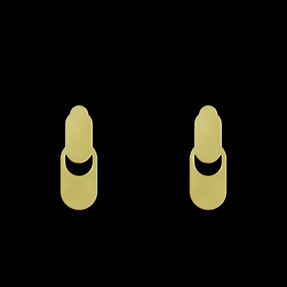 گوشواره طلا 18 عیار زنانه مدوپد مدل هندسی کد GA1-10230