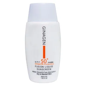 کرم ضد آفتاب بدون رنگ ژیناژن SPF 50 مدل 00 مناسب پوست‌های خشک  و معمولی حجم 50 میلی‌لیتر