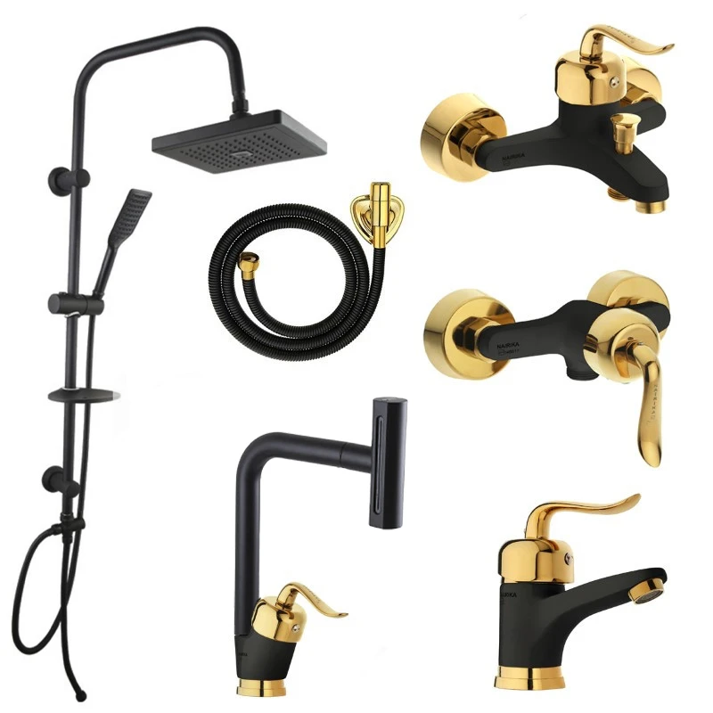 ست شیرآلات توفیق مدل قجری آبشاری چهارحالته مجموعه 6 عددی