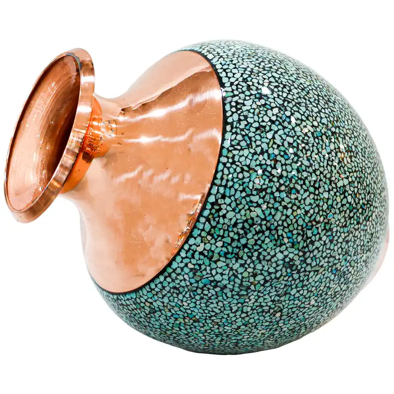 گلدان فیروزه کوبی مدل فریبا 18p13-1f2