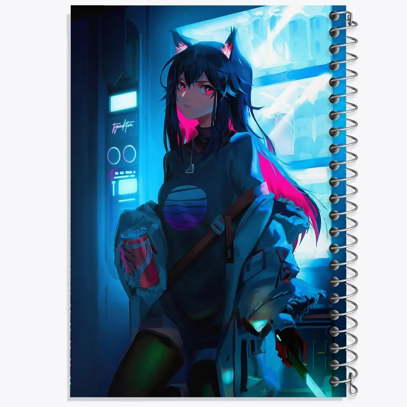 دفتر ژورنال نویسی 50 برگ خندالو مدل نقطه ای طرح دختر انیمه ای کد 18018