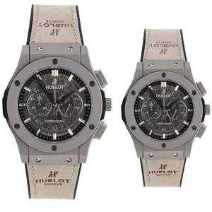 ست ساعت مچی عقربه ای زنانه و مردانه  مدل HUb_کرنوگراف
