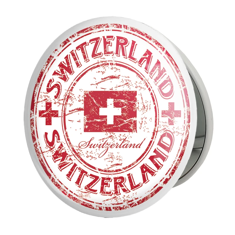 آینه جیبی خندالو طرح پرچم سوئیس مدل تاشو کد 20426 