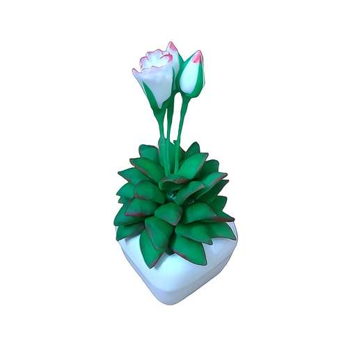 گلدان به همراه گل مصنوعی مدل کاکتوس کد 8580