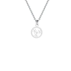 گردنبند نقره زنانه هایکا مدل دایره و گل کد n.ha2-37