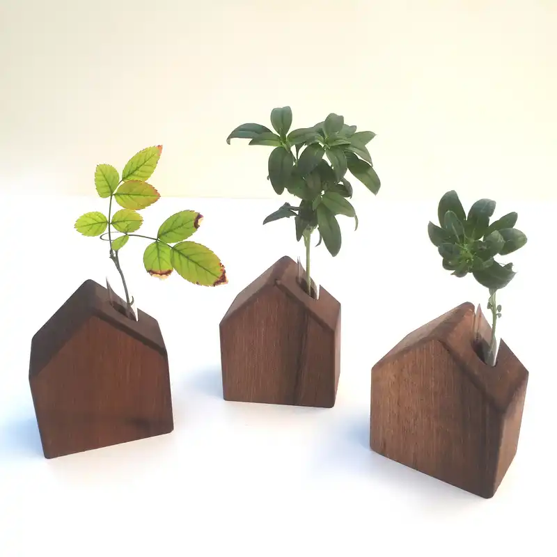 استند گلدان چوبی مدل هوم