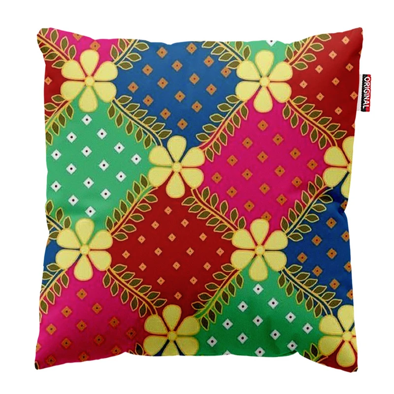 کوسن پاد آفرین طرح گل کد 2373 سایز 30*30 سانتی متر