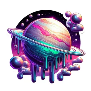 استیکر پارچه و لباس پاد آفرین مدل سیاره کد 04