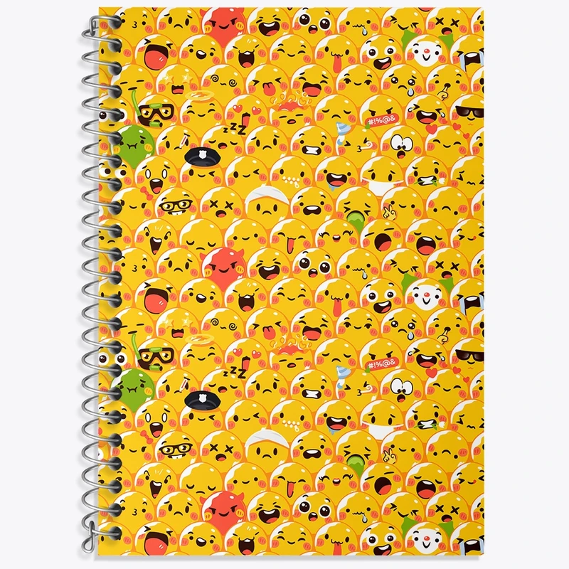 دفتر زبان 50 برگ خندالو مدل دو خط طرح ایموجی کد N672