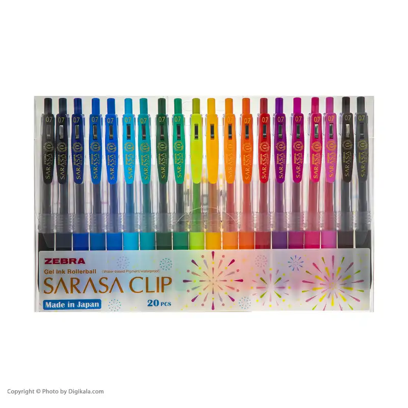 روان نویس 20 رنگ زبرا مدل Sarasa Clip