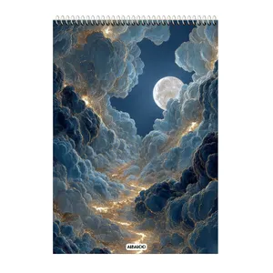 دفتر شطرنجی 100 برگ آلبالو طرح ماه کد 5022