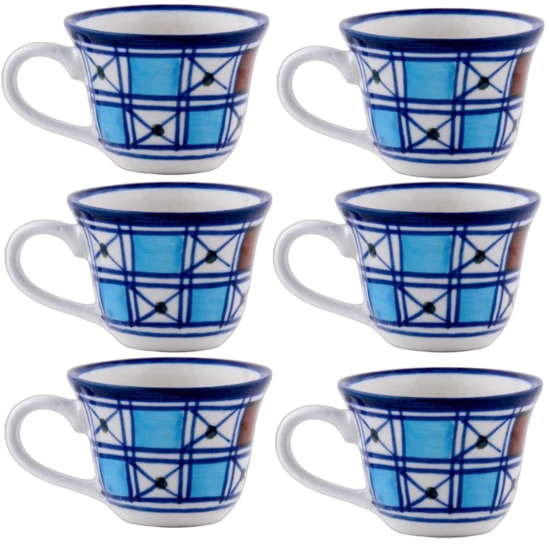 فنجان چینی ميبد مرواريد مدل شطرنج بسته 6 عددی