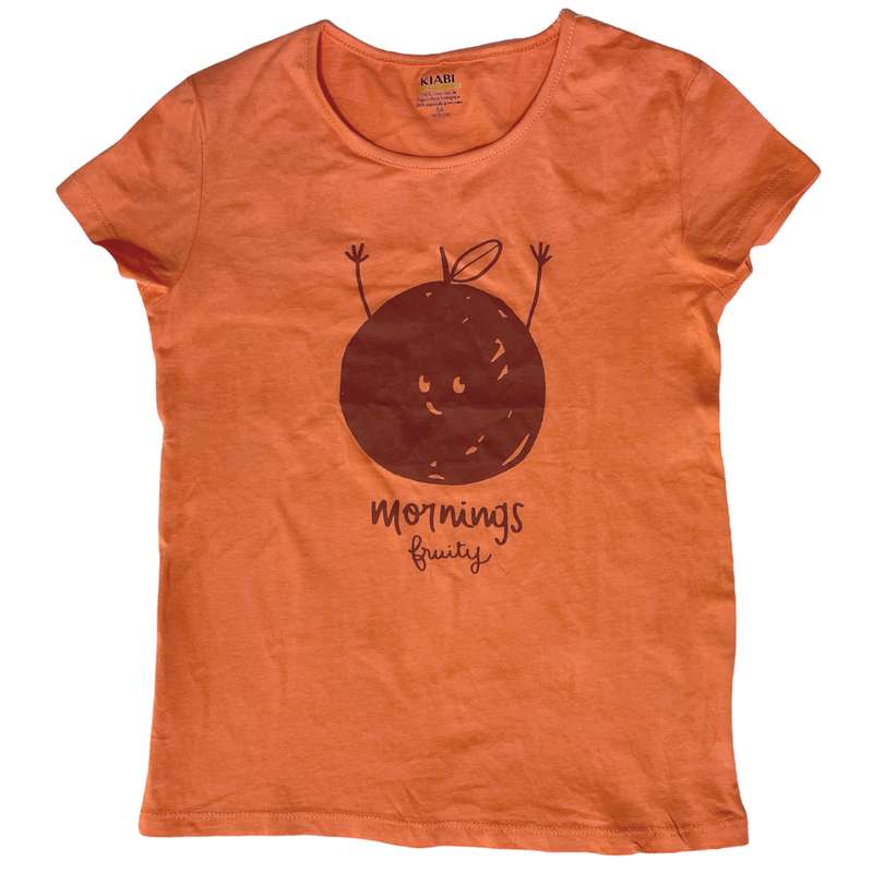 تی شرت آستین کوتاه دخترانه کیابی مدل سیب خندان 65368