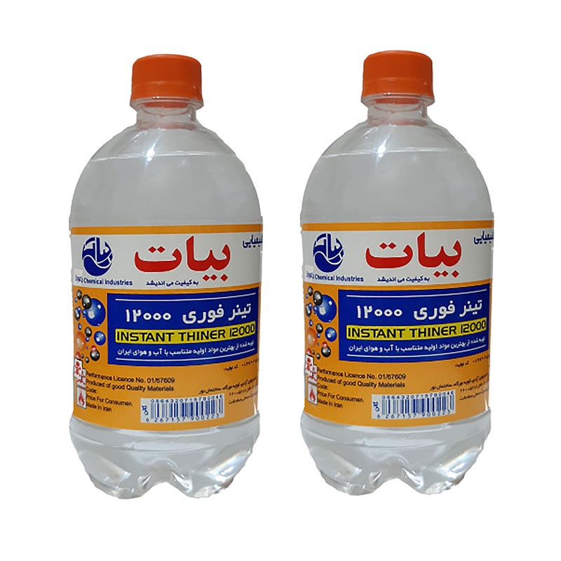 تینر فوری بیات مدل ۱۲۰۰۰ حجم ۱ لیتر مجموعه دو عددی