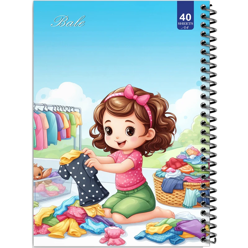 دفتر نقاشی 40 برگ انتشارات بله طرح دخترانه کد A4-K782
