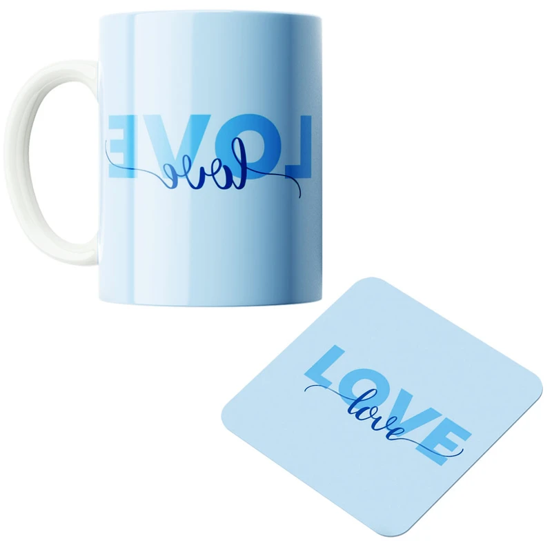 ماگ پاد آفرین مدل لاو کد 699 به همراه زیر لیوانی 