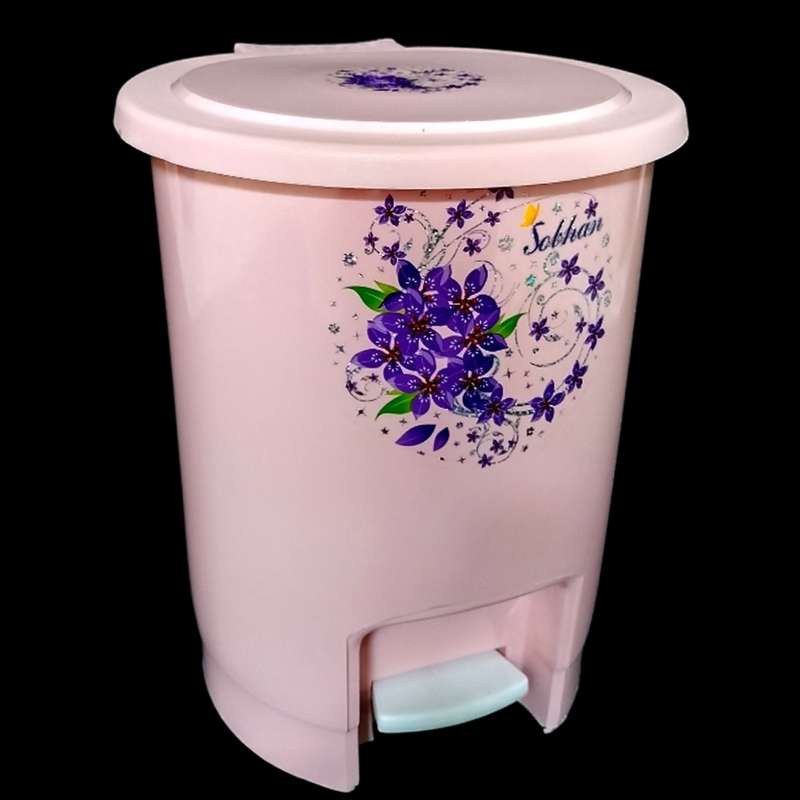 سطل زباله پدالی مدل گلدار