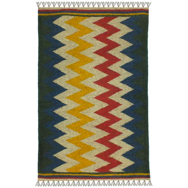 گلیم دستبافت یک متری مدل پادری کد 1642