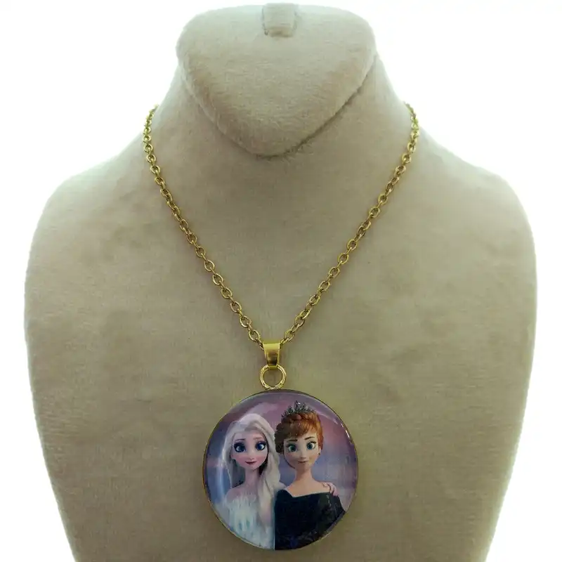 گردنبند دخترانه طرح السا و آنا کد 133