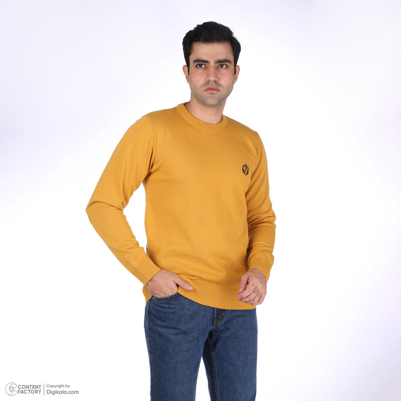 پلیور مردانه تریکو پاییزان مدل PR700 رنگ خردلی
