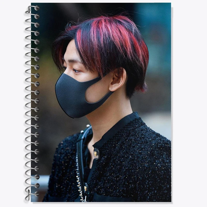 دفتر زبان 50 برگ خندالو مدل دو خط طرح بم بم گروه گات سون GOT7 کد 20927