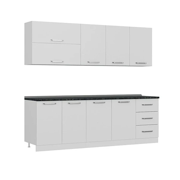 کابینت آشپزخانه فلفور کابینت مدل 240 cm مجموعه 6 عددی