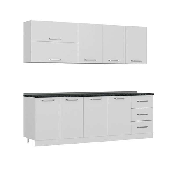 کابینت آشپزخانه فلفور کابینت مدل 240 cm مجموعه 6 عددی