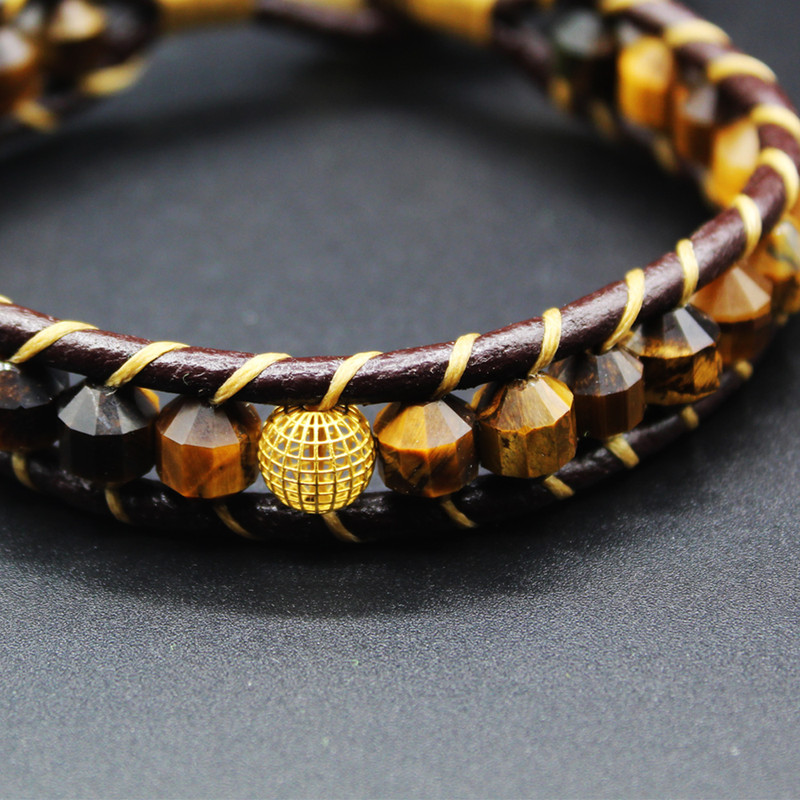 دستبند طلا 18 عیار مردانه رزالیا مدل Wild Tiger کد BML-6