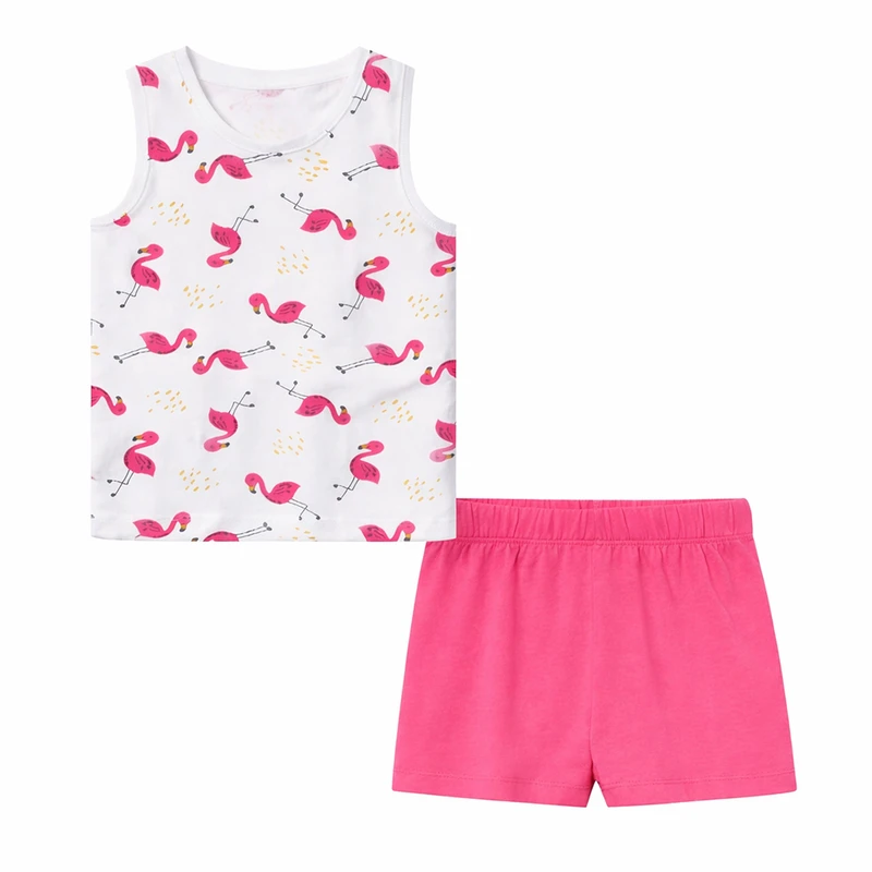 ست تاپ و شلوارک راحتی دخترانه لوپیلو مدل فلامینگو 