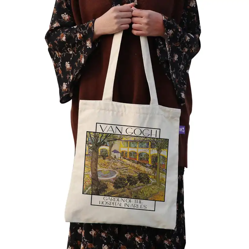 ساک خرید ترمه طراحان ایده مدل باغ بیماستانی در آرلس از ونگوگ کد 0071 - L