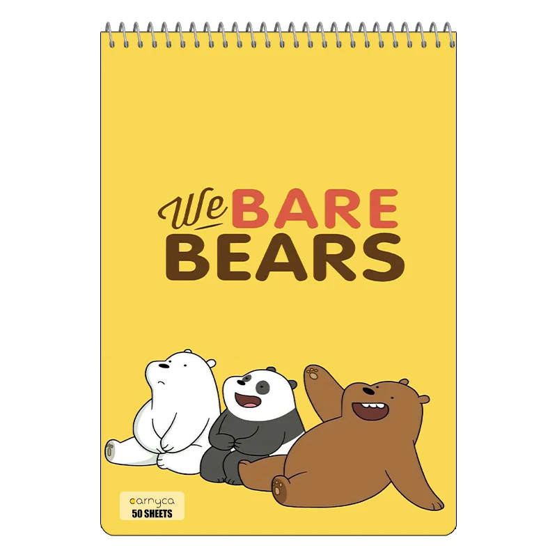 دفتر نقاشی 50 برگ سیمی کارنیکا طرح سه خرس کله پوک We Bare Bears کد 23867