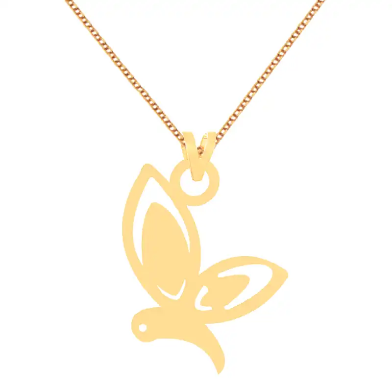 گردنبند طلا 18 عیار زنانه کرابو طرح پروانه مدل Kr70057