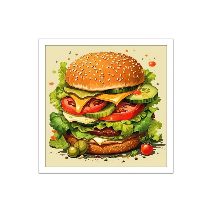 تابلو نوری بکلیت طرح فست فود همبرگر مدل W-MID-15896