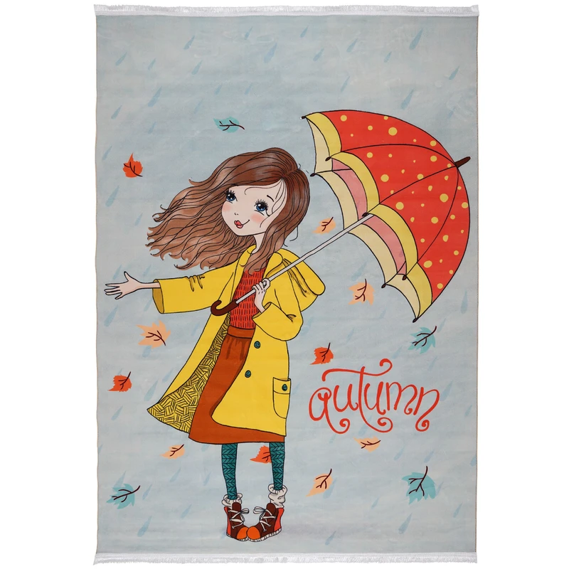 فرش ماشینی محتشم طرح کودک مدل باد پاییزی کد 100215